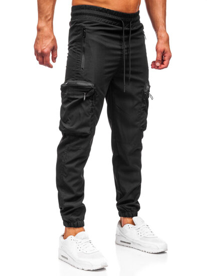 Homme Pantalon de jogging cargo Noir Bolf HSS296