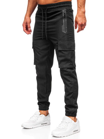 Homme Pantalon de jogging cargo Noir Bolf HSS297