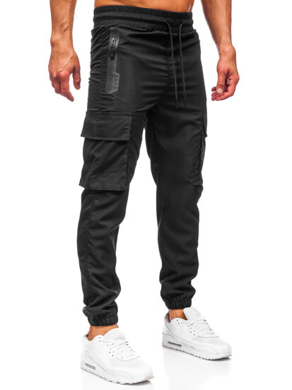 Homme Pantalon de jogging cargo Noir Bolf HSS297