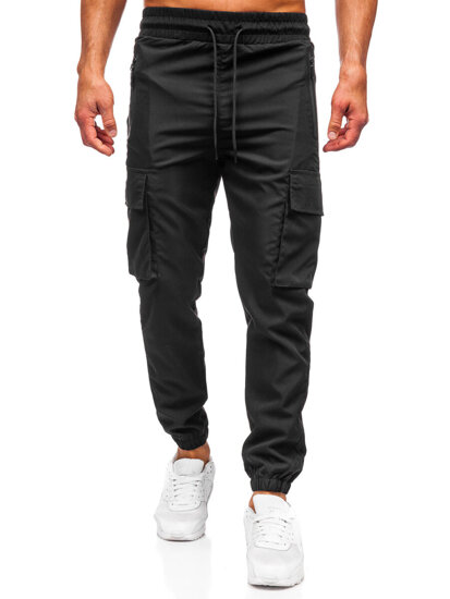 Homme Pantalon de jogging cargo Noir Bolf HSS297