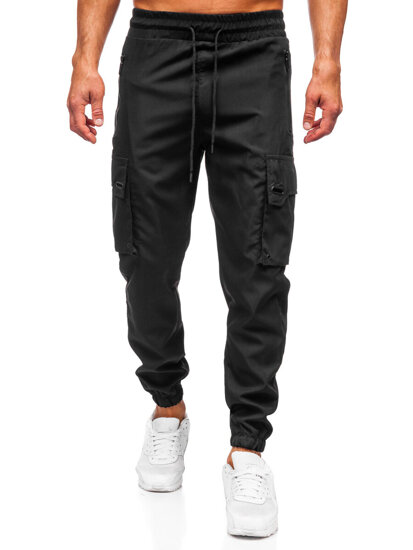 Homme Pantalon de jogging cargo Noir Bolf HSS298