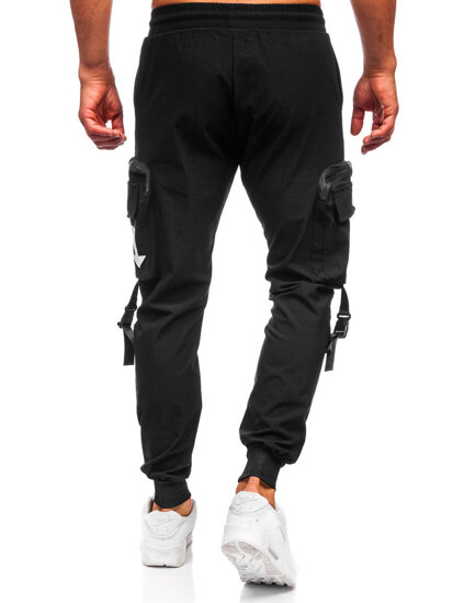 Homme Pantalon de jogging cargo Noir Bolf K13