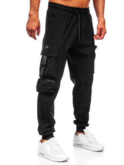 Homme Pantalon de jogging cargo Noir Bolf K15