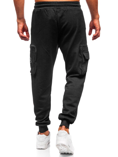 Homme Pantalon de jogging cargo Noir Bolf K18