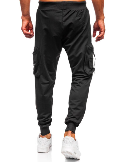 Homme Pantalon de jogging cargo Noir Bolf K21