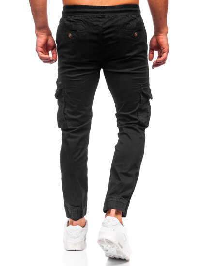 Homme Pantalon de jogging cargo Noir Bolf MP0201N