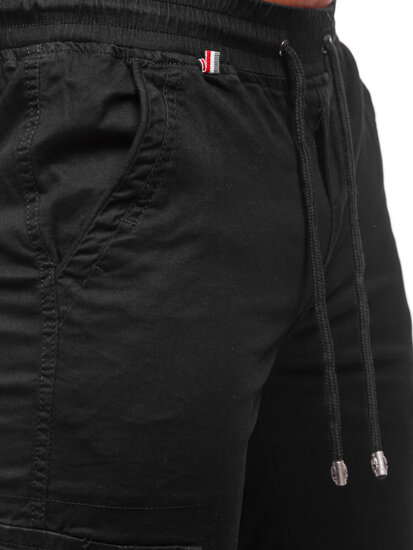 Homme Pantalon de jogging cargo Noir Bolf MP0201N