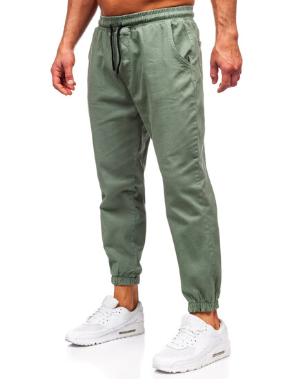 Homme Pantalon de jogging cargo Vert Bolf 001