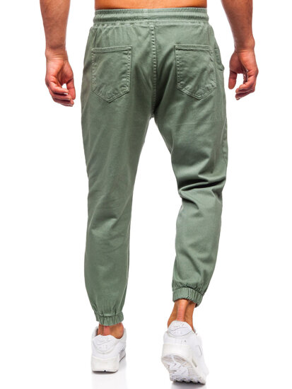 Homme Pantalon de jogging cargo Vert Bolf 001