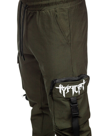 Homme Pantalon de jogging cargo Vert Bolf K15