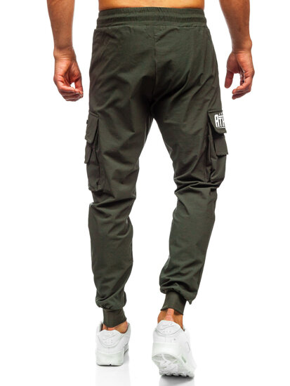 Homme Pantalon de jogging cargo Vert Bolf K16