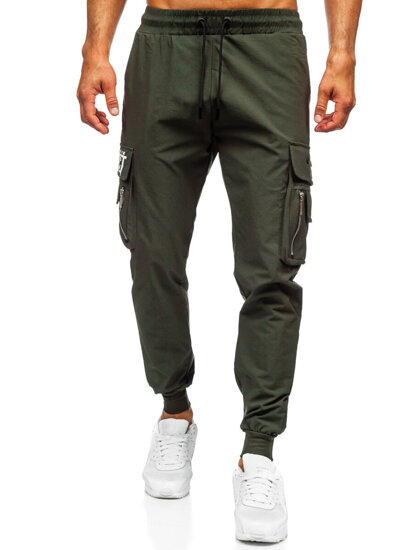 Homme Pantalon de jogging cargo Vert Bolf K16