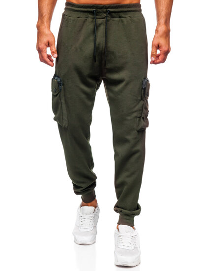 Homme Pantalon de jogging cargo Vert Bolf K17