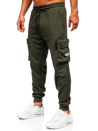 Homme Pantalon de jogging cargo Vert Bolf K17