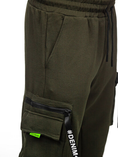 Homme Pantalon de jogging cargo Vert Bolf K18