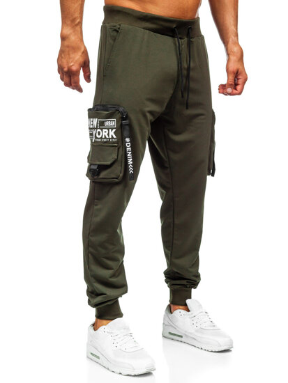 Homme Pantalon de jogging cargo Vert Bolf K20