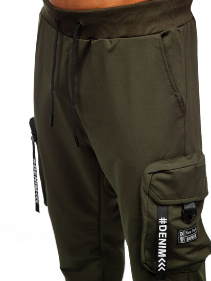 Homme Pantalon de jogging cargo Vert Bolf K20