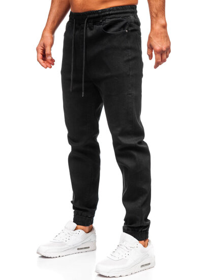 Homme Pantalon de jogging en jean Noir Bolf 8161