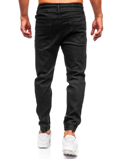 Homme Pantalon de jogging en jean Noir Bolf 8162