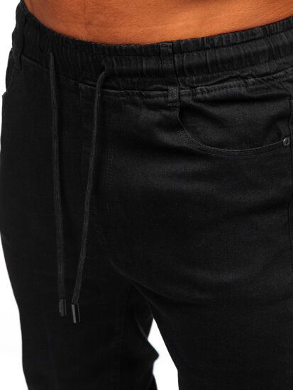 Homme Pantalon de jogging en jean Noir Bolf 8162