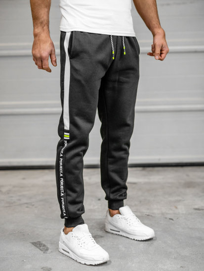 Homme Pantalon de sport imprimé Noir-Vert Bolf AM125B