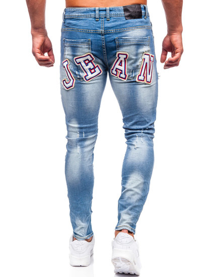 Homme Pantalon en jean skinny fit Bleu foncé Bolf E7869B