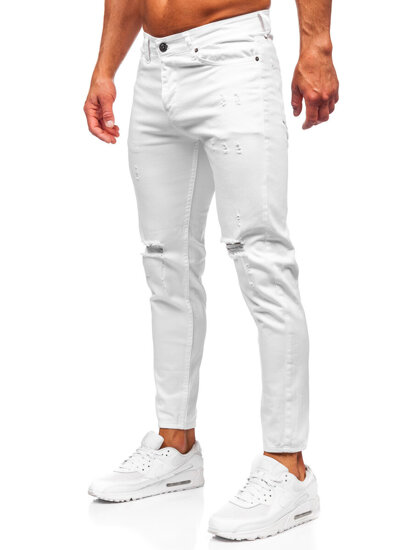 Homme Pantalon en jean slim fit Blanc Bolf 5872