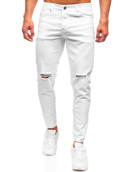 Homme Pantalon en jean slim fit Blanc Bolf 5873