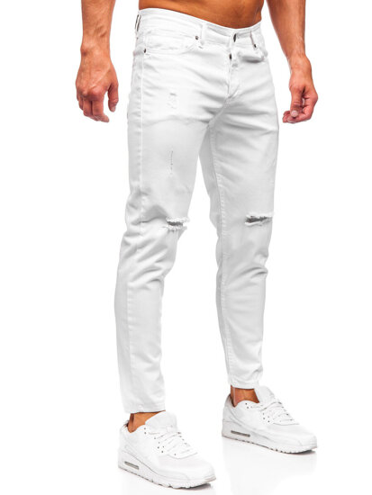 Homme Pantalon en jean slim fit Blanc Bolf 5873