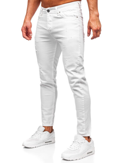 Homme Pantalon en jean slim fit Blanc Bolf 5876