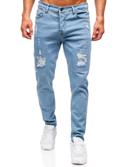 Homme Pantalon en jean slim fit Bleu Bolf 6461