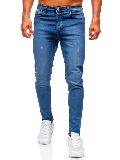 Homme Pantalon en jean slim fit Bleu foncé Bolf 6175