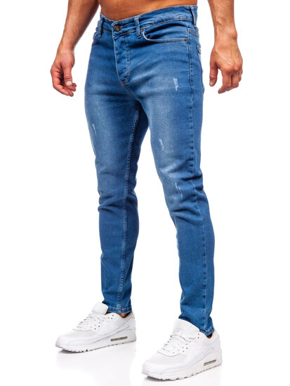 Homme Pantalon en jean slim fit Bleu foncé Bolf 6458