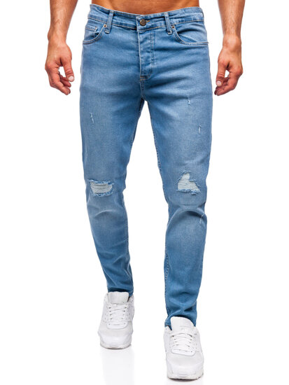 Homme Pantalon en jean slim fit Bleu foncé Bolf 6462