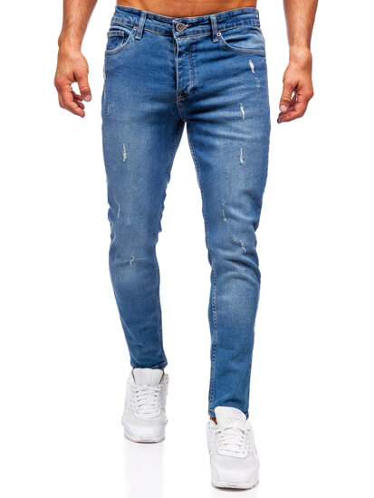 Homme Pantalon en jean slim fit Bleu foncé Bolf 6469