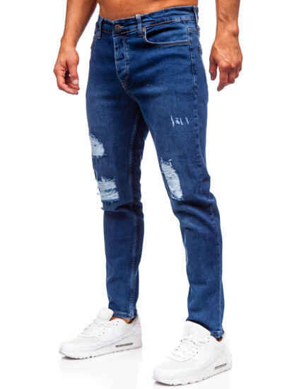 Homme Pantalon en jean slim fit Bleu foncé Bolf 6536