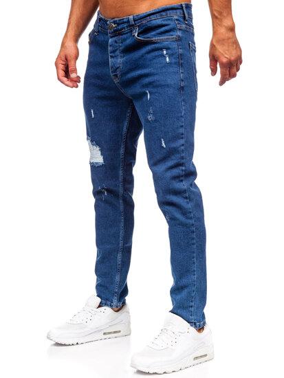 Homme Pantalon en jean slim fit Bleu foncé Bolf 6553