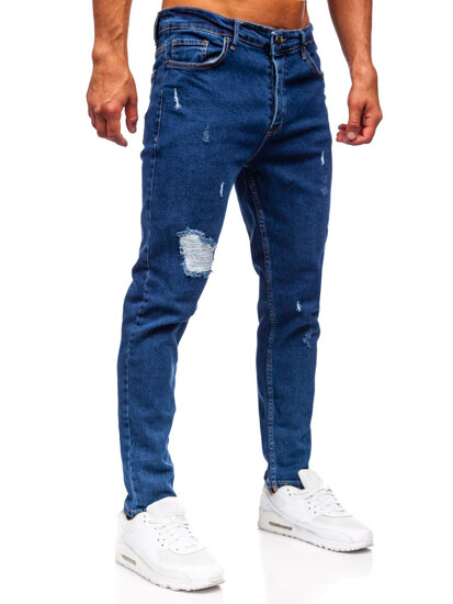 Homme Pantalon en jean slim fit Bleu foncé Bolf 6553