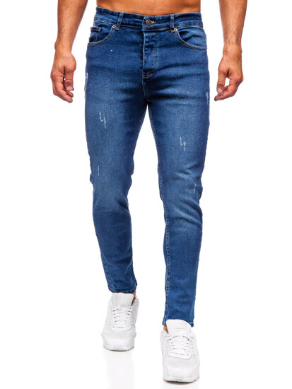 Homme Pantalon en jean slim fit Bleu foncé Bolf 6564-1