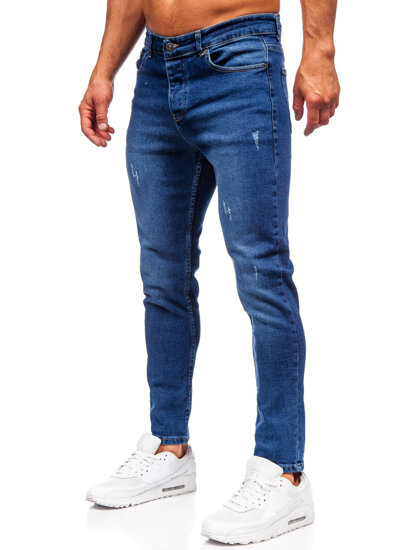 Homme Pantalon en jean slim fit Bleu foncé Bolf 6564-1