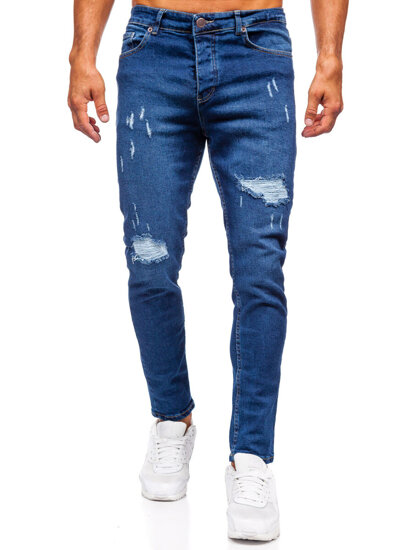 Homme Pantalon en jean slim fit Bleu foncé Bolf 6569-1