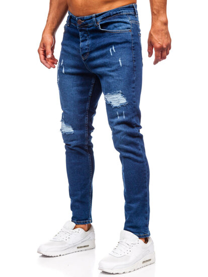 Homme Pantalon en jean slim fit Bleu foncé Bolf 6569-1