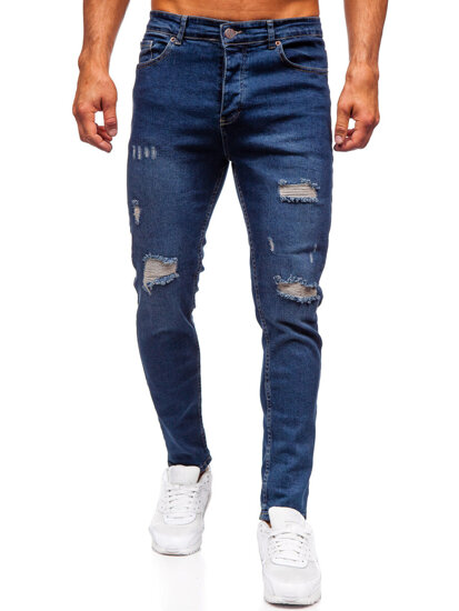 Homme Pantalon en jean slim fit Bleu foncé Bolf 6569