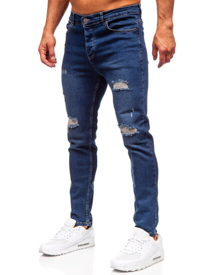 Homme Pantalon en jean slim fit Bleu foncé Bolf 6569