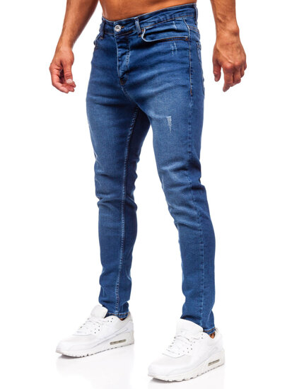 Homme Pantalon en jean slim fit Bleu foncé Bolf 6585