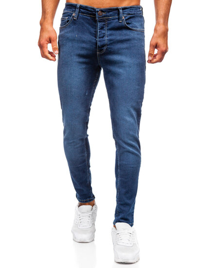 Homme Pantalon en jean slim fit Bleu foncé Bolf 6596