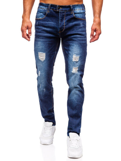 Homme Pantalon en jean slim fit Bleu foncé Bolf MP0017BS