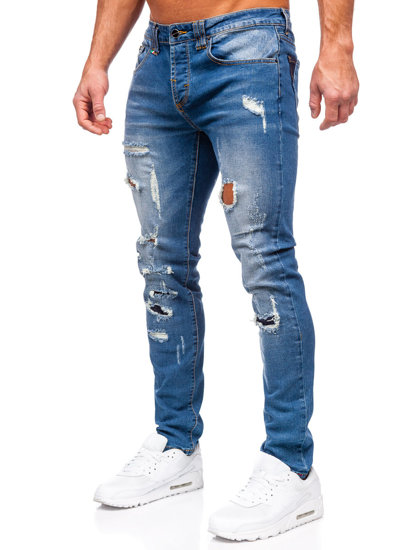 Homme Pantalon en jean slim fit Bleu foncé Bolf MP0086BS