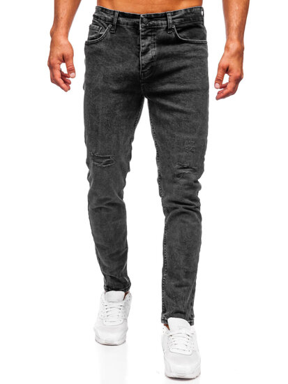 Homme Pantalon en jean slim fit Noir Bolf 6499