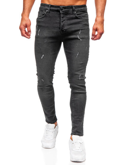 Homme Pantalon en jean slim fit Noir Bolf 6513